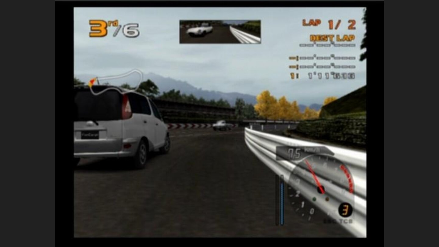 Looks too tight to squeeze (note in 1st-person you have back mirror to see whats happening behind you)