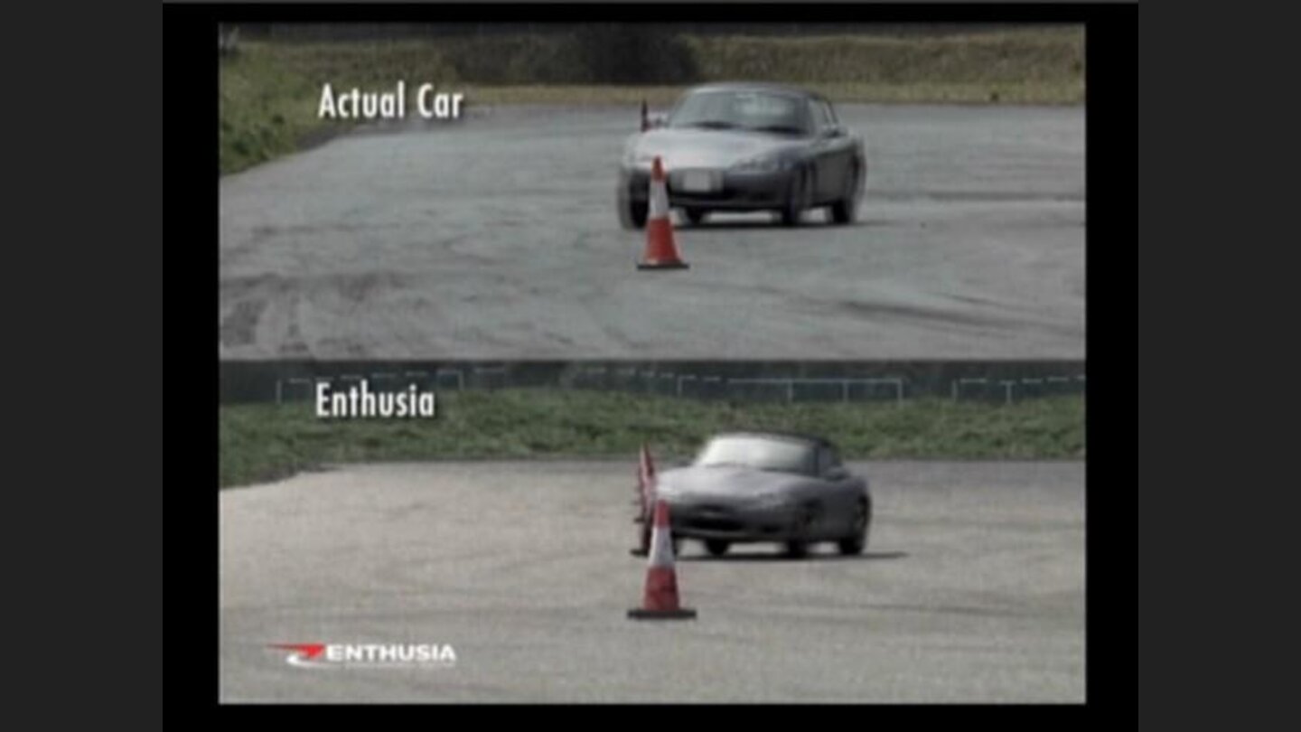 Comparison in physics between real car and Enthusia car