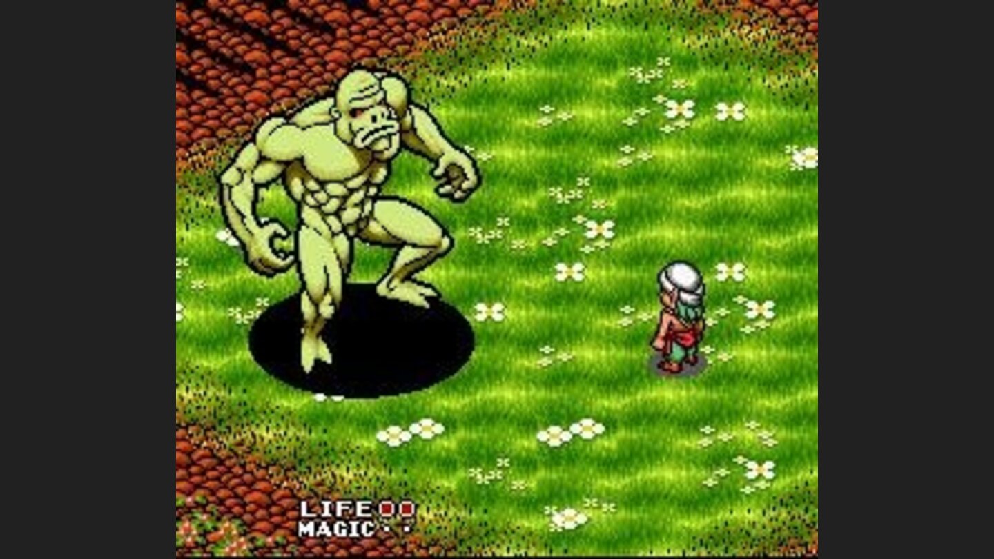 Fighting a monster on the overworld