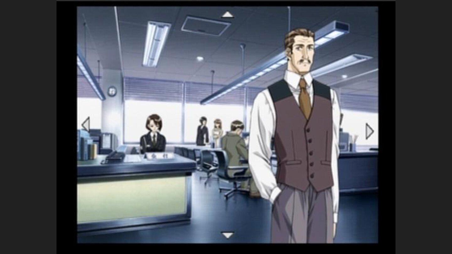 Each arrow will bring a different on-screen option (save, load, main menu, or sight change)