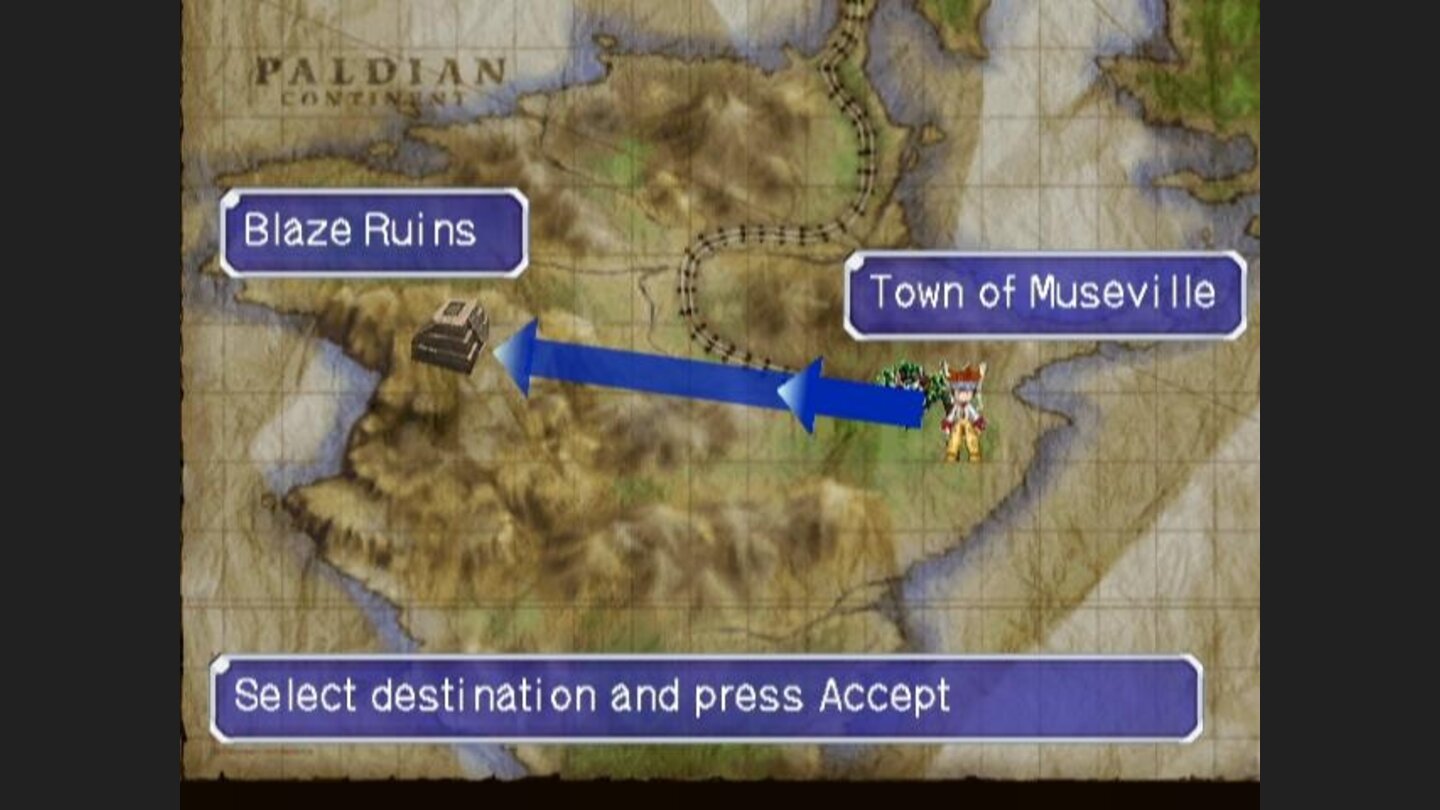 The map; want to head to the Blaze Ruins?