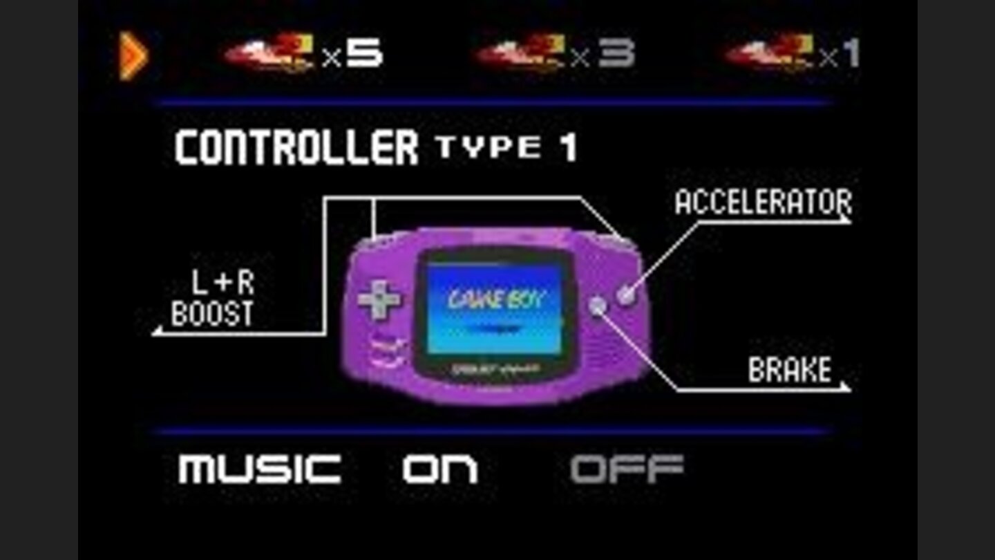 Options screen. Modify the control, number of spare machines and activate the music or not.