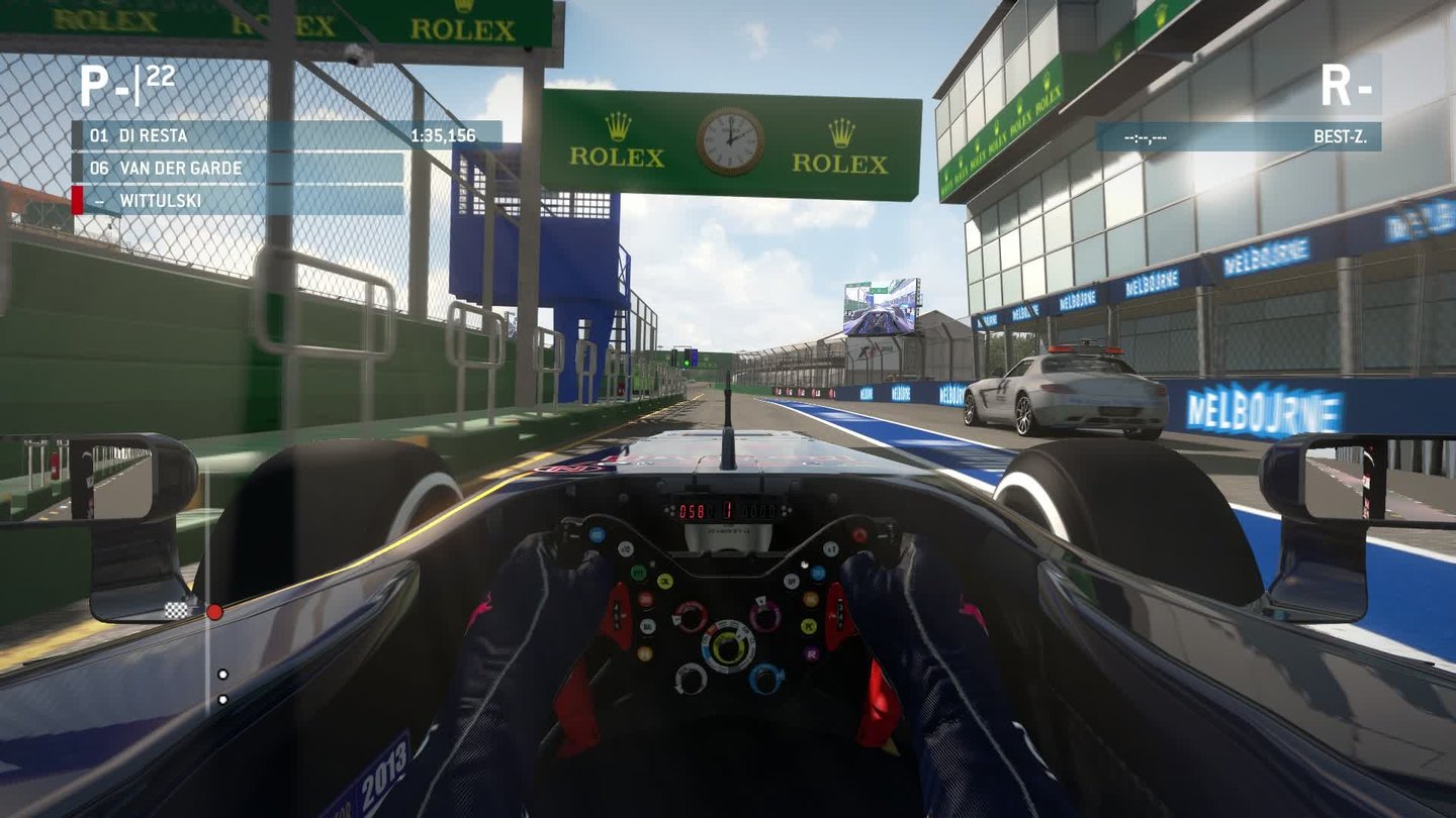 F1 2013 - Screenshots der PC-VersionBevor wir selbst auf die Strecke gehen treffen wir die Reifenwahl und wie viel Benzin wir tanken wollen.