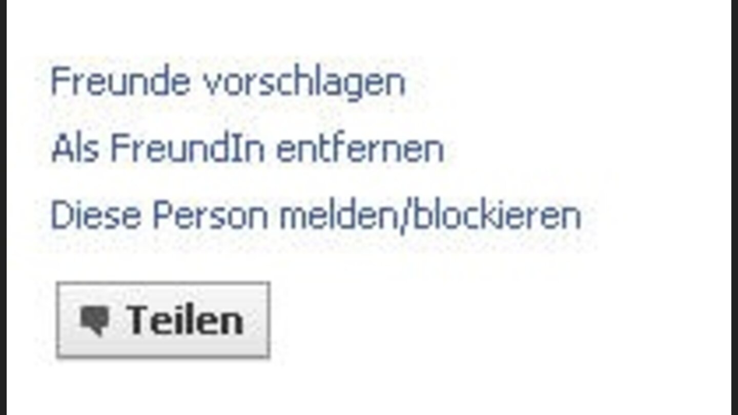Sie können Ihrem Freund auch die Freundschaft wieder kündigen. Öffnen Sie hierzu das Profil der Person und suchen Sie am linken Rand nach der obigen Anzeige.