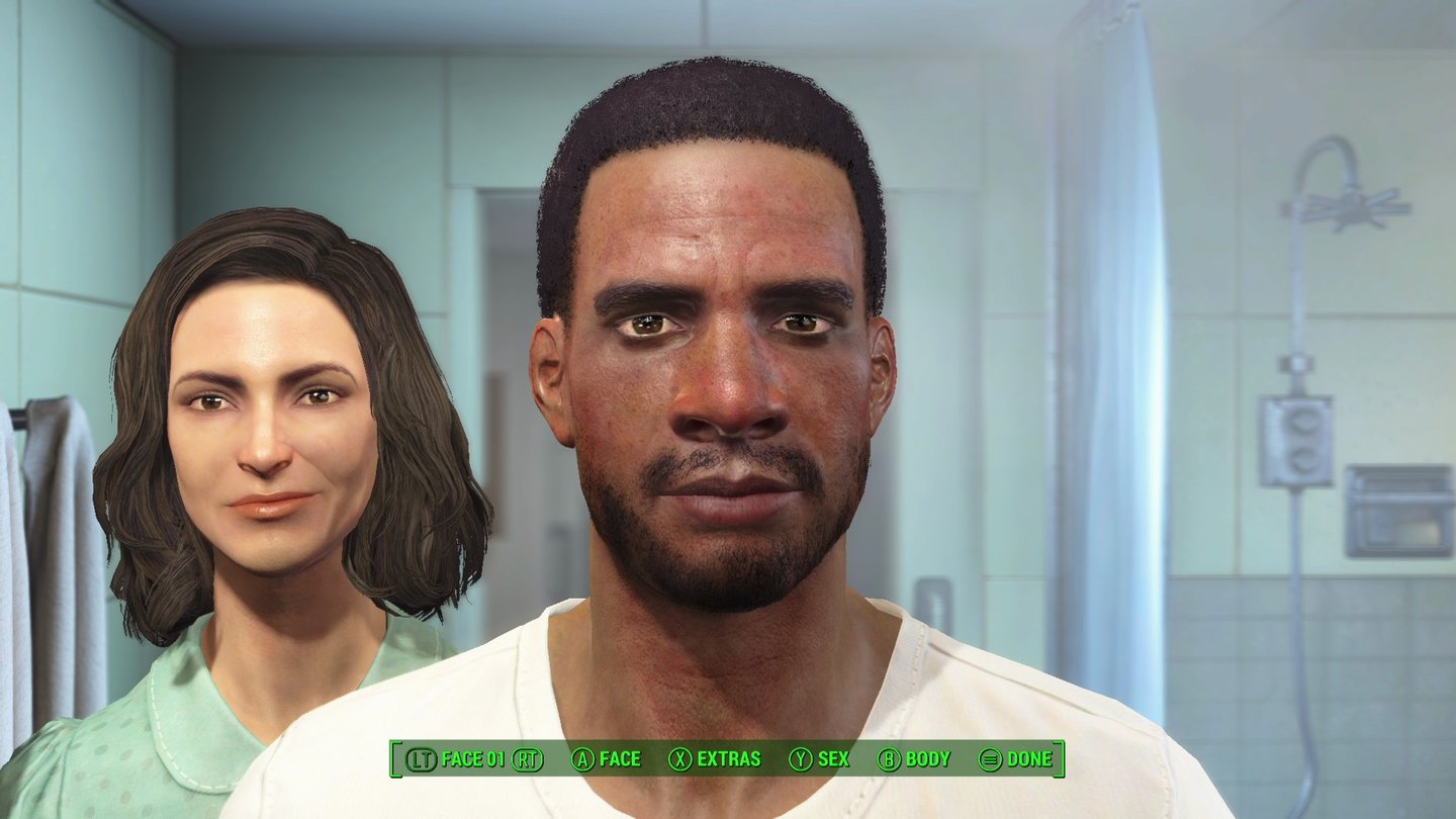 Fallout 4Aus dem Gesicht unserer Hauptfigur errechnet das Spiel auch das Aussehen ihres Babys.