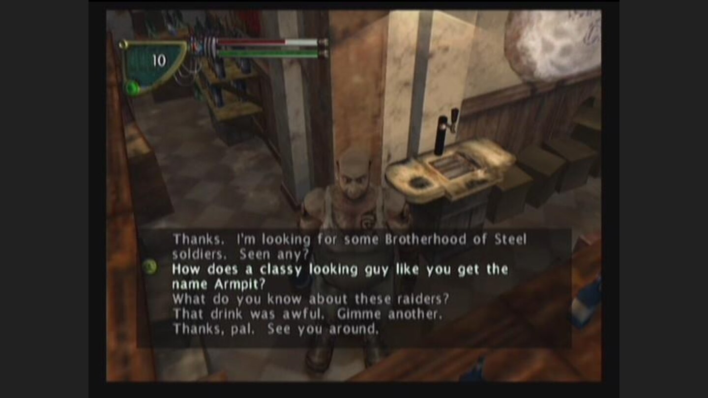 Talking with Armpit after killing the raiders