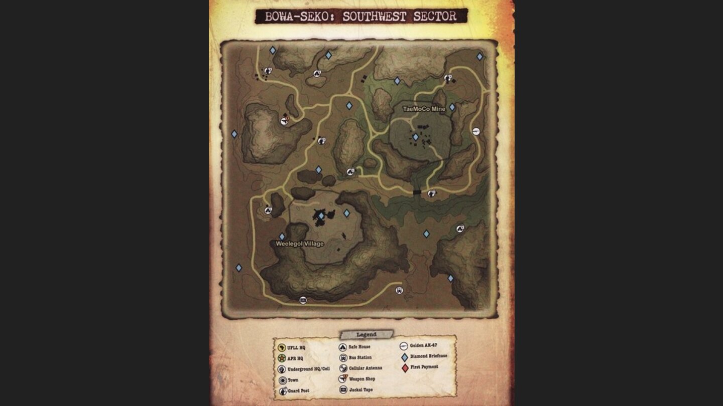 Far Cry 2 - Detailkarte Bowa-Seko (Süd-Westen)