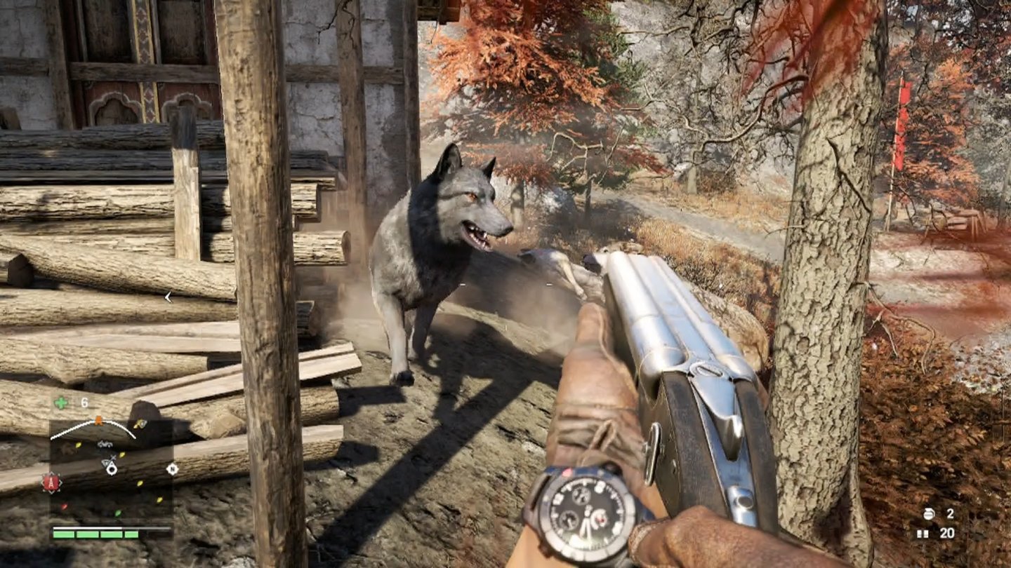 Far Cry 4Wölfe und andere Viecher greifen eigentlich immer dann an, wenn man sich leise an ein Ziel anschleichen will.