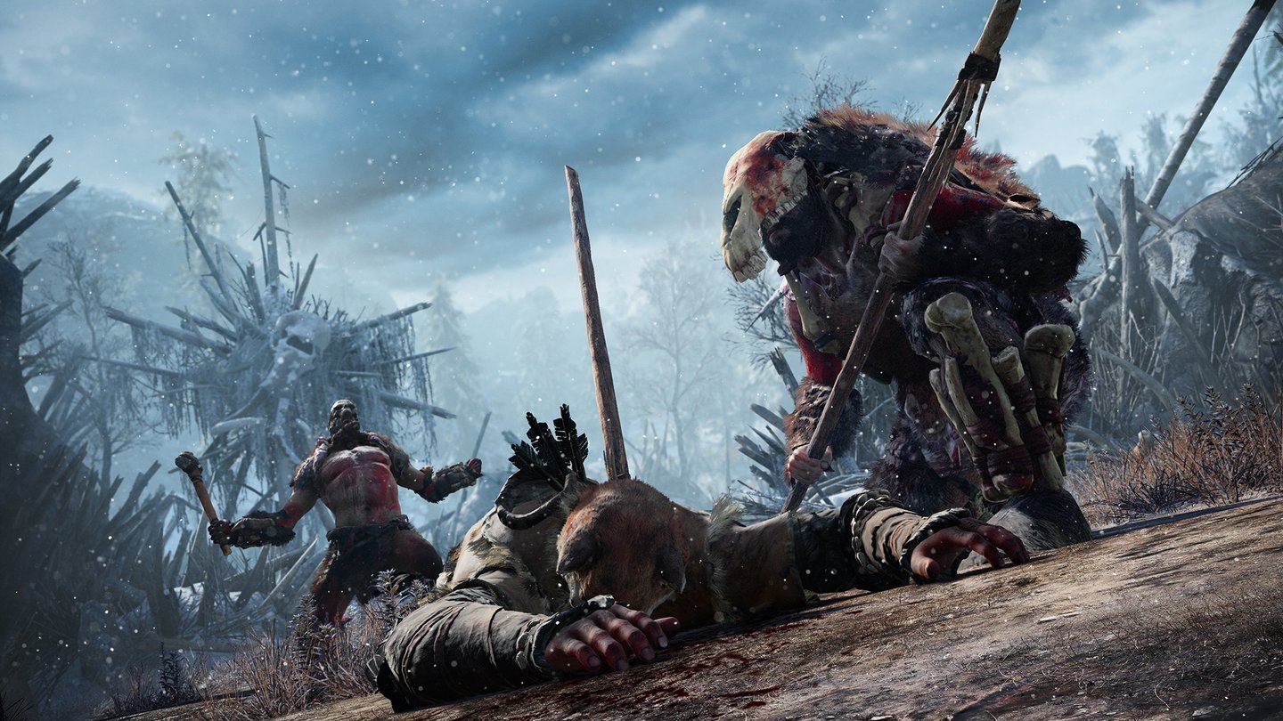 Far Cry PrimalDie brutalen Udam terrorisieren das Oros-Tal. Ihre Häuptlinge erkennen wir an den stabilen Knochenrüstungen.