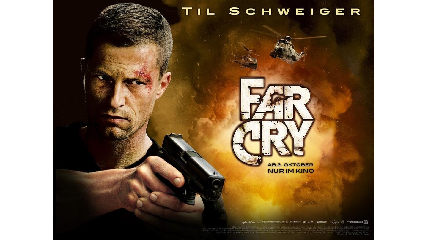  Far Cry (2008)In Uwe Bolls Verfilmung des Shooters Far Cry verschlägt es Jack Carver (Til Schweiger) anstelle der Karibik an die Westküste Amerikas, wo er zusammen mit der Reporterin Valerie Cardinal (Emannuelle Vaugier) die Machenschaften des wahnsinnigen Dr. Krieger (Udo Kier) aufdeckt, der in seinen Labors Supermutanten (u.a. Ralf Möller) züchtet – der Film stützt sich damit vor allem auf die zweite Hälfte des Spiels, in der die Spieler Kriegers Mutantenheer dezimieren.