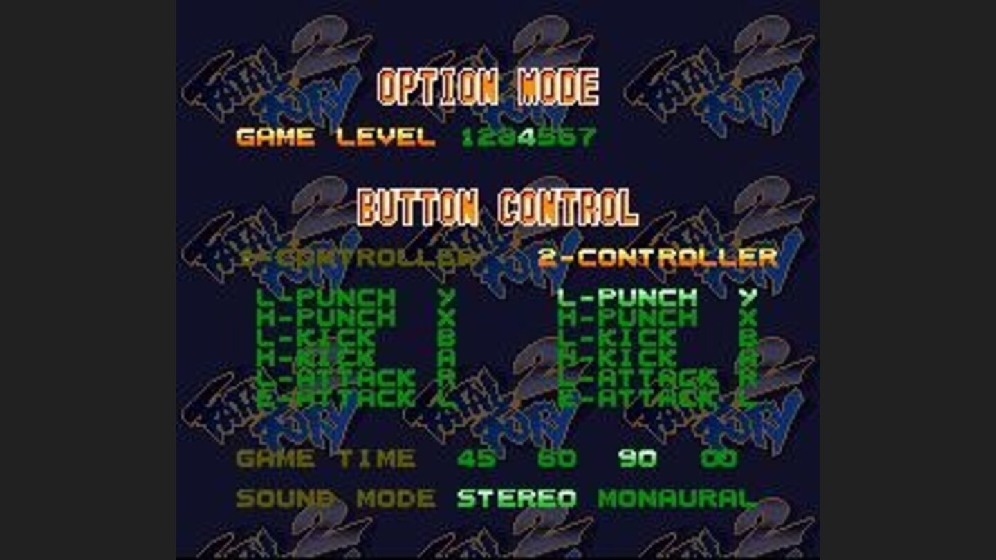 Options menu