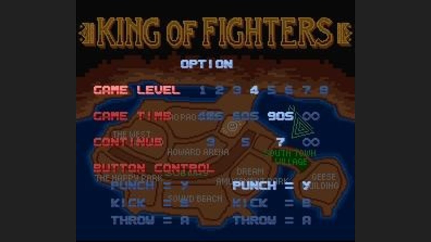 The options menu