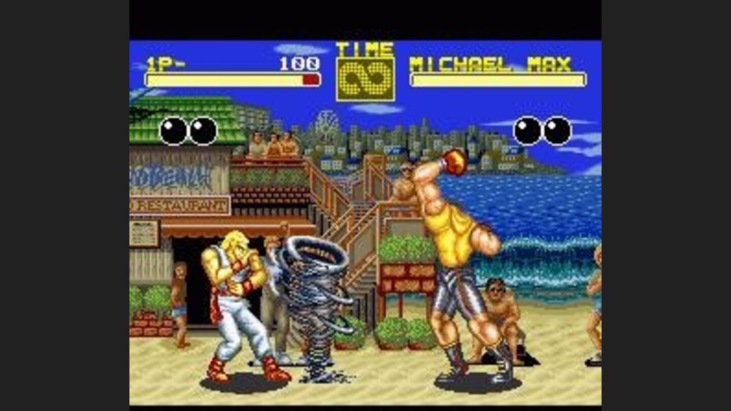 Michael Max uses his tornado-uppercut against Andy Bogard