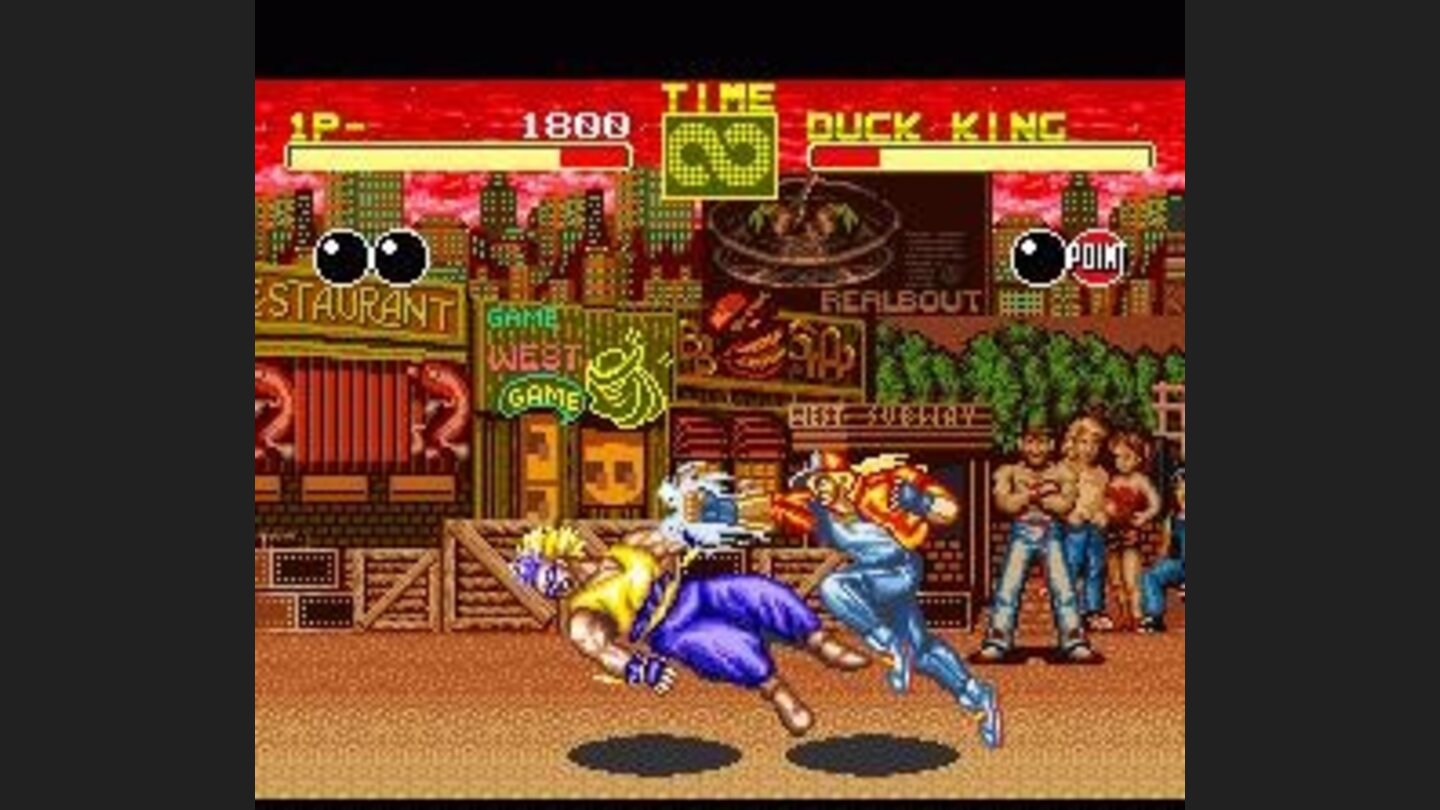 Round 2 of the same fight. Note how the background has changed; this battle takes place in the evening instead of the afternoon