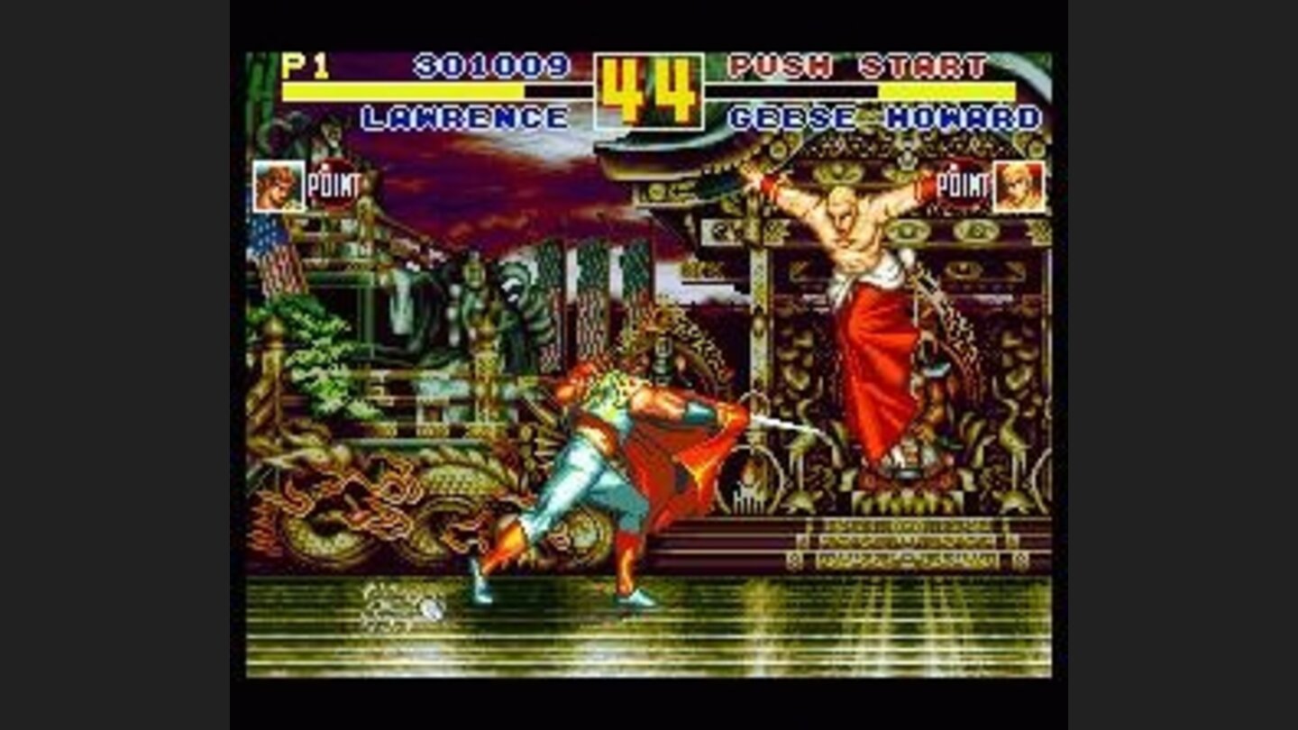 Lawrence Blood tries to stab the immortal Geese Howard