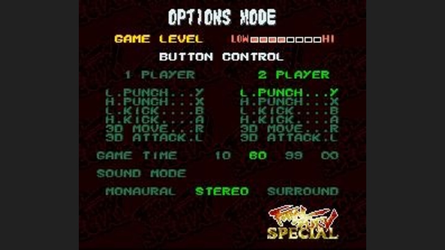 Options menu