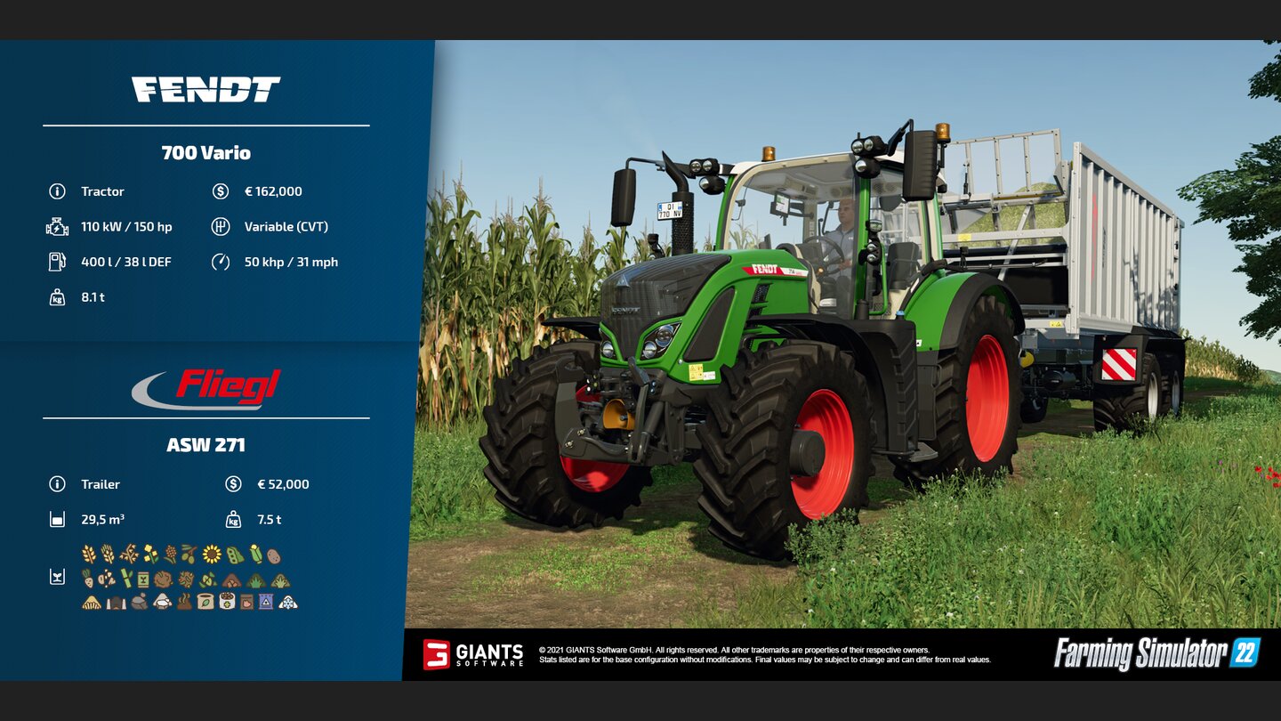 Landwirtschafts Simulator 22
Fendt 700 Vario und Fliegl ASW 271