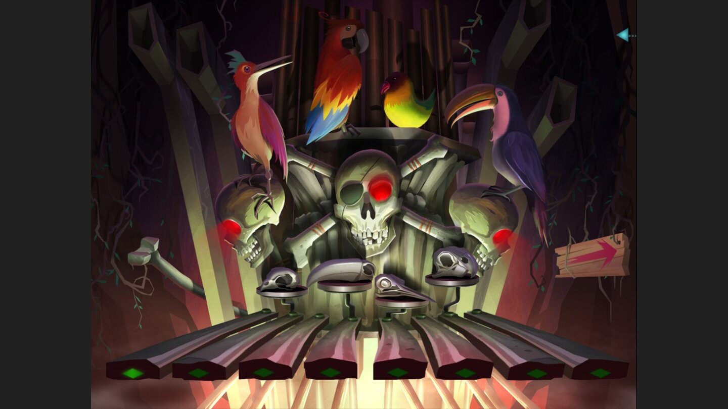 FetchPianist der Karibik light: Wir spielen auf blinkenden Holztasten Töne nach.