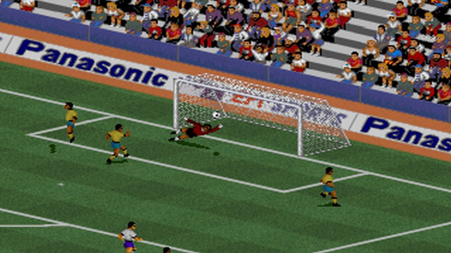 FIFA International Soccer1993 ist es dann soweit: Electronic Arts hebt mit FIFA International Soccer den ersten Teil der Mega-Reihe aus der Taufe. Veröffentlicht wird auf jedem nur denkbaren System, von Amiga bis hin zu PC, Game Gear, Snes und Sega Mega CD. Spielerisch zwar noch etwas durchwachsen, glänzt der Titel jedoch schon mit lizensierten Mannschaften und hübscher isometrischer Grafik.