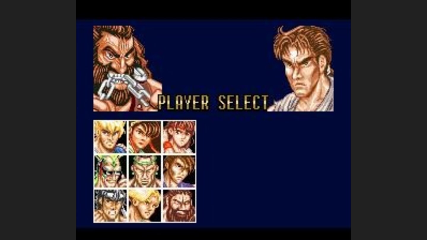 Player selection. Notice the uncanny resemblance to some of the characters from Street Fighter 2