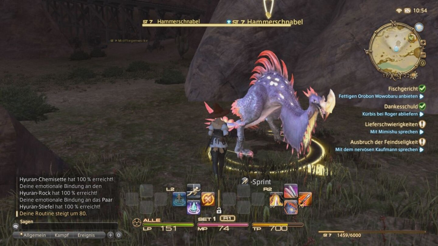 Final Fantasy 14 Online: A Realm Reborn - PS3-ScreenshotsIn einer Nebenquest müssen wir Hammerschnäbel niedermähen, um an ihre Schwanzfedern zu kommen.