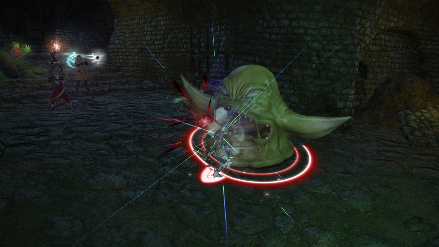 Final Fantasy 14 Online: A Realm RebornIn Toto-Rak warten ungewöhnliche Monster wie dieser Pudding auf eine Abreibung.