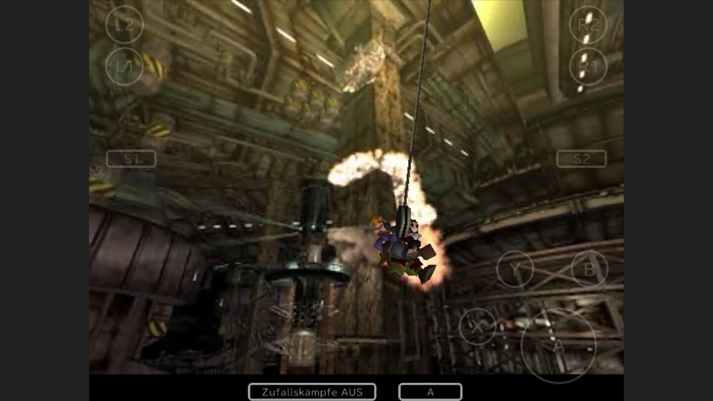 Final Fantasy 7 iOSDamals ein toller Technikkniff: Videosequenzen im Hintergrund gaukeln eine optisch schönere Spielgrafik vor.