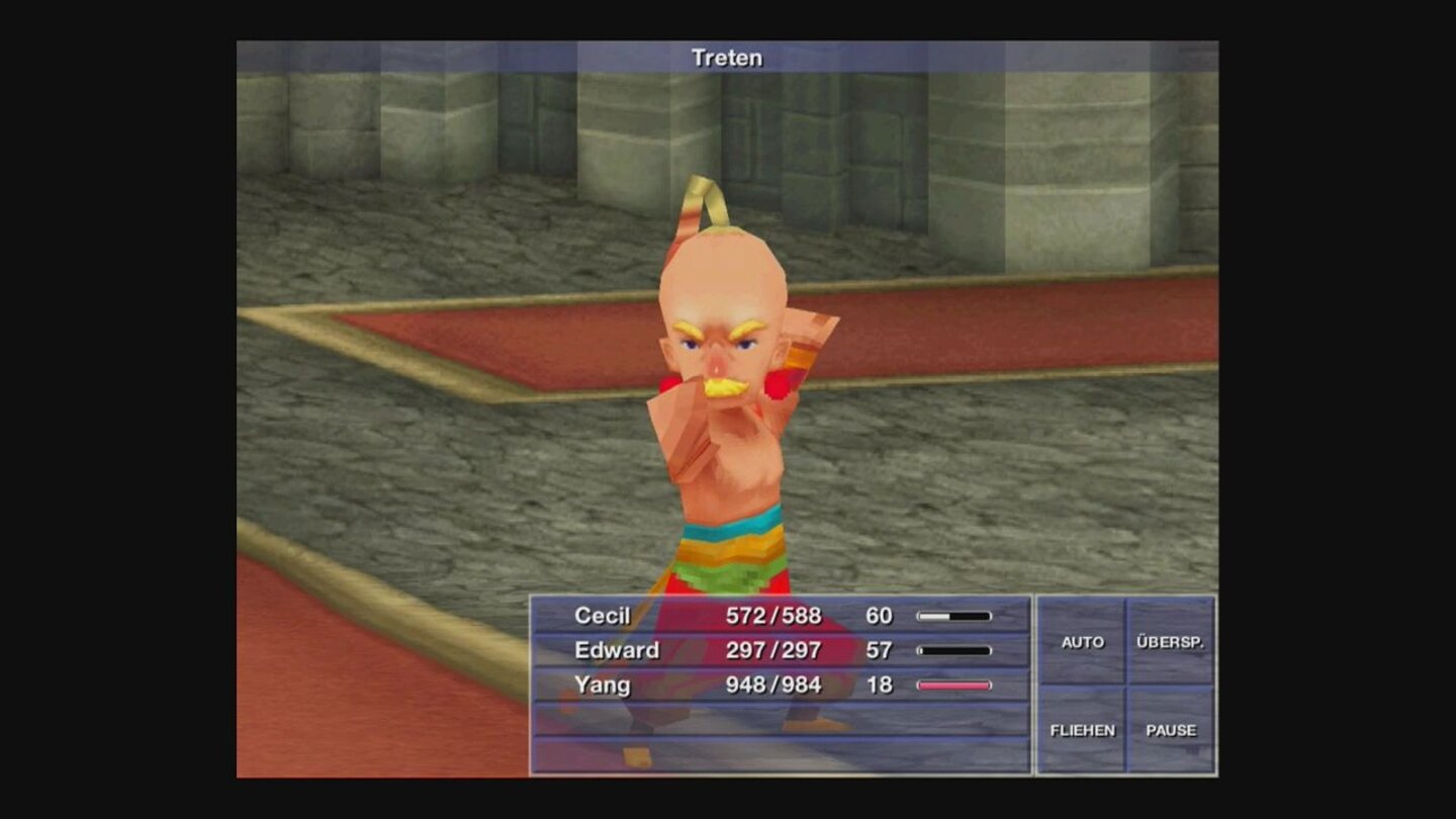 Final Fantasy IVAber auch der effektive Tritt des Mönchs bekommt eine eigene Animation.
