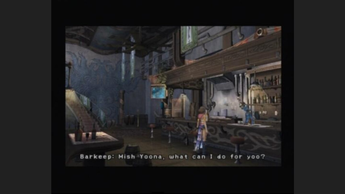 Just below the ships bedroom theres a bar with a cute talking bartender