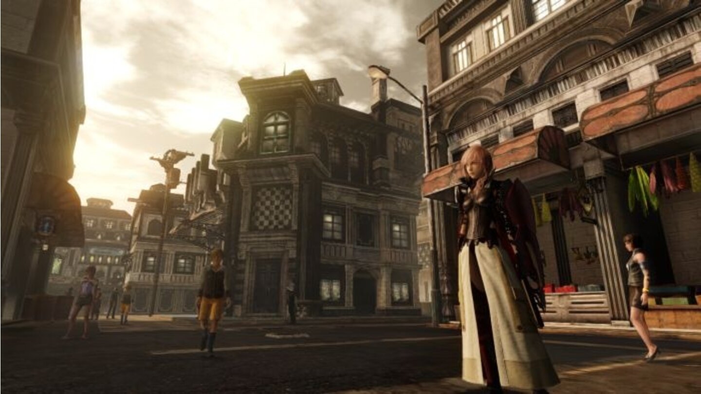 Final Fantasy XIII: Lightning ReturnsLuxerion erinnert dank des gothischen Stils an die Stadt Dollet aus Final Fantasy VIII.
