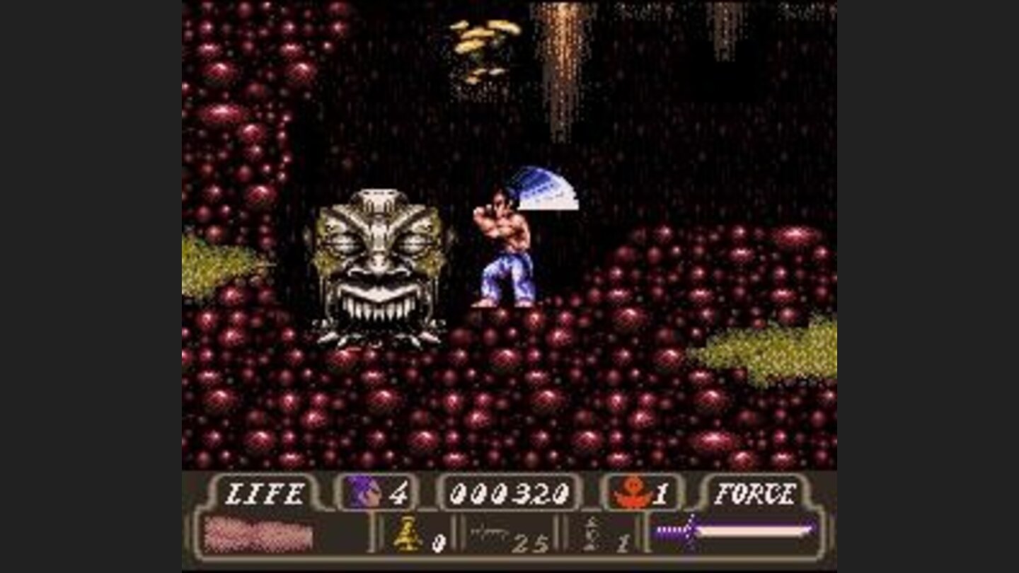 Fighting against a giant stone head