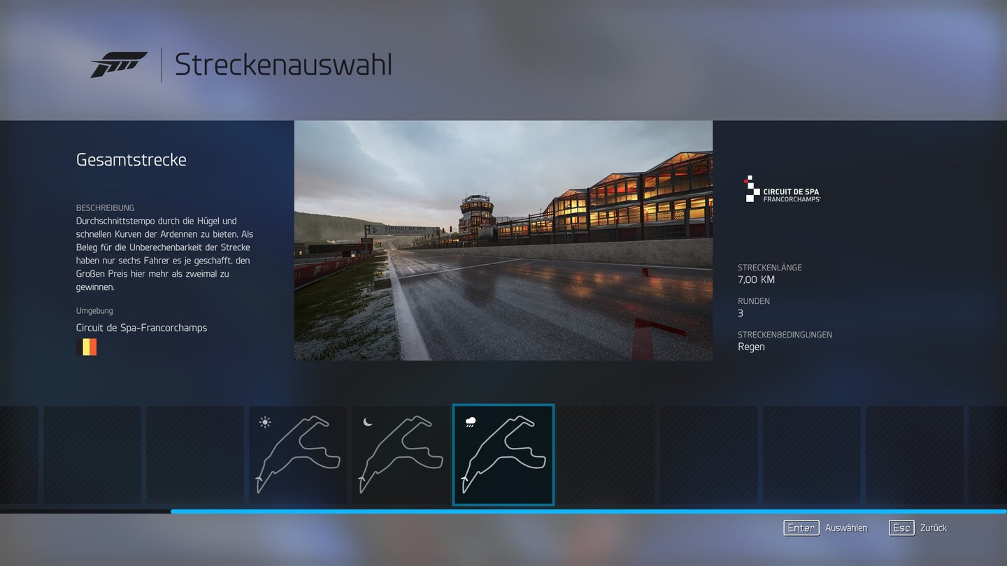 Forza Motorsport 6: ApexStreckenauswahl