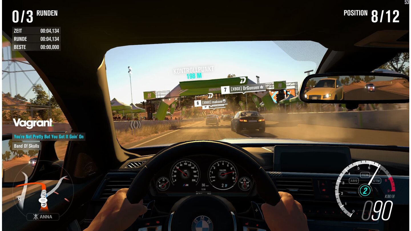 Forza Horizon 3Mehr Rennfahreratmosphäre kriegt man durch Zuschalten der Cockpit-Ansicht.