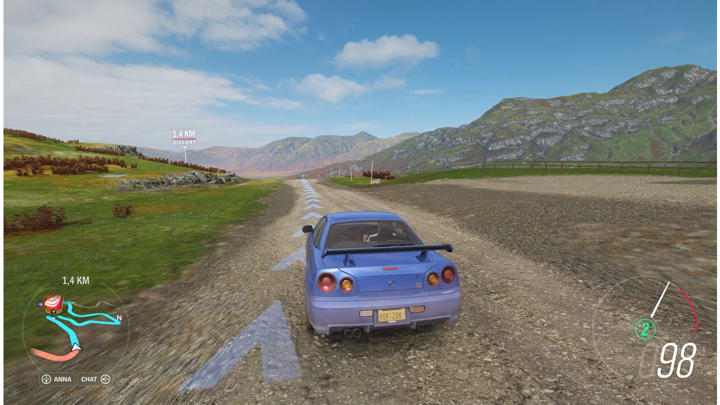 Forza Horizon 4…und über Schotterpisten auf Bergen.