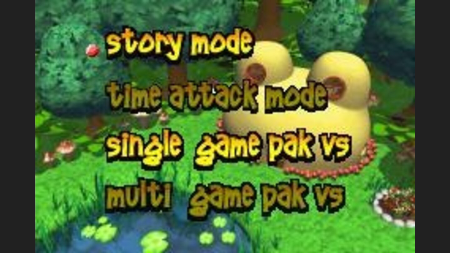Choose your game type... Story mode is the main game, Time attack is available after completing a level, and the multiplayer games can be done with a single or multiple game packs