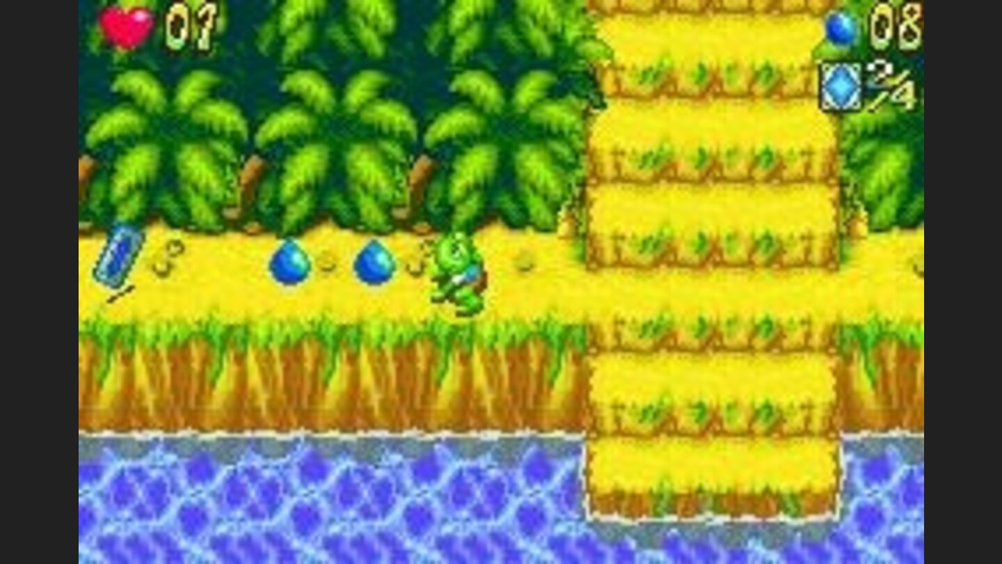 Get 20 blue drops to get an extra life, and get 4 magic cards (far left) to open a warp to a bonus level