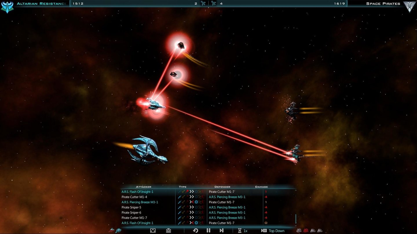 Galactic Civilization 3Auf Wunsch lässt sich ein Ereignis-Log bei den Schlachten einblenden.