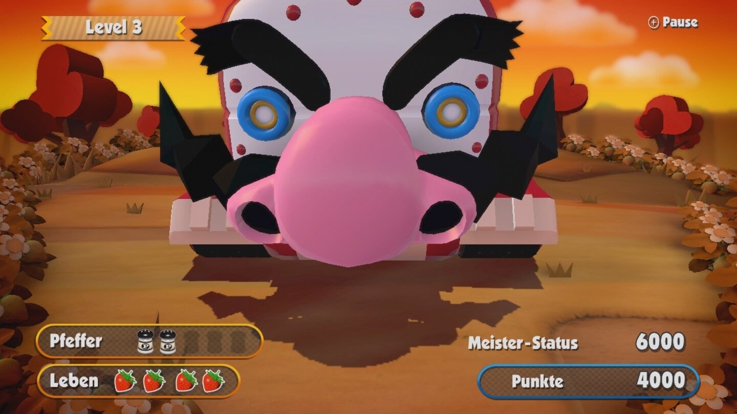 Game + WarioAm Ende eines Levels von »Arrow« bekommt ihr es mit einem fetten »Wariobot« zu tun. Der kann im Gegensatz zu den kleineren Gegnern ein paar mehr Treffer einstecken.