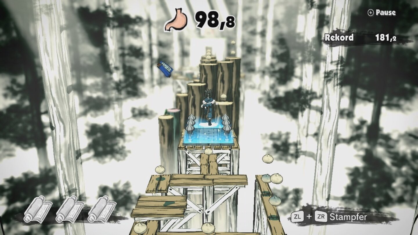 Game + WarioAuch in »Kung Fu« kommt die Bewegungserkennung des Controllers zum Einsatz. Der spielerische Anspruch hält sich aber in Grenzen.