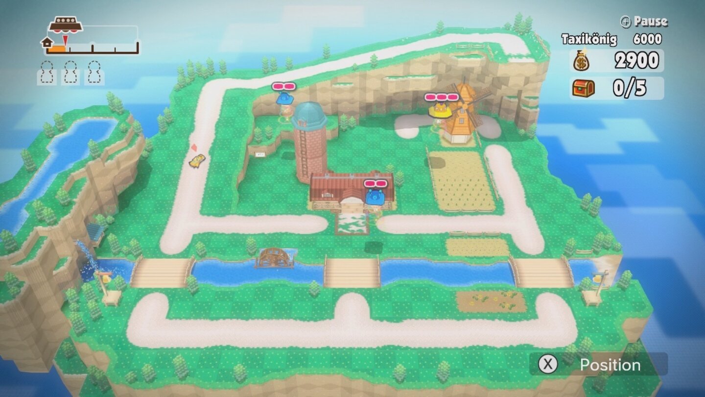 Game + WarioIm Minispiel »Taxi« rettet ihr die Welt vor einer Alien-Invasion und sammelt ganz nebenbei noch ein paar Fahrgäste ein. Auf dem GamePad könnt ihr das Ganze aus der Ego-Perspektive verfolgen und durch das Schwenken des Controllers die Ufos ins Visier nehmen.