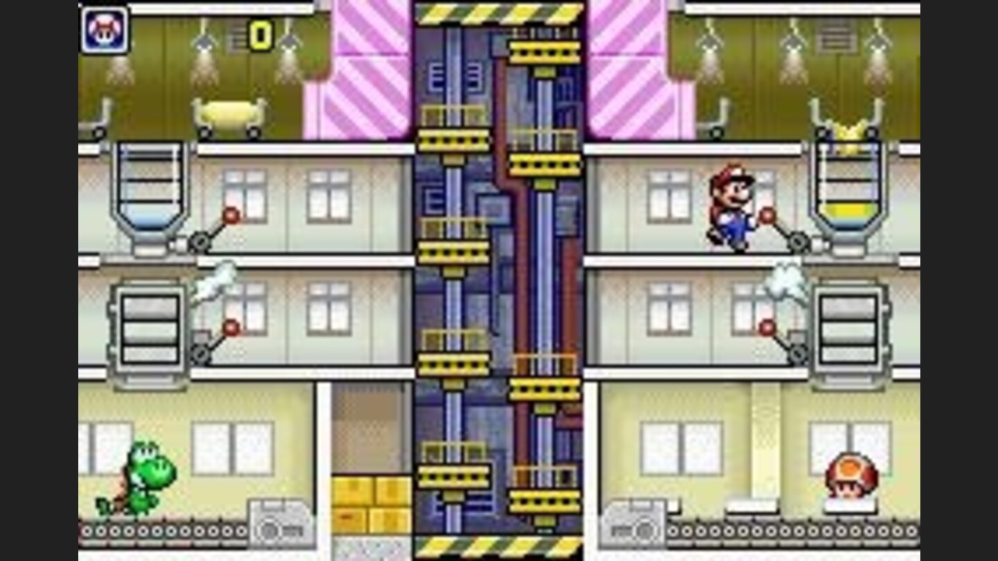 The modern Mario Cement Factory is more like a bakery. Without letting the buckets overflow, get all the dough into the bottom and then release it for Toad and Yoshi to eat