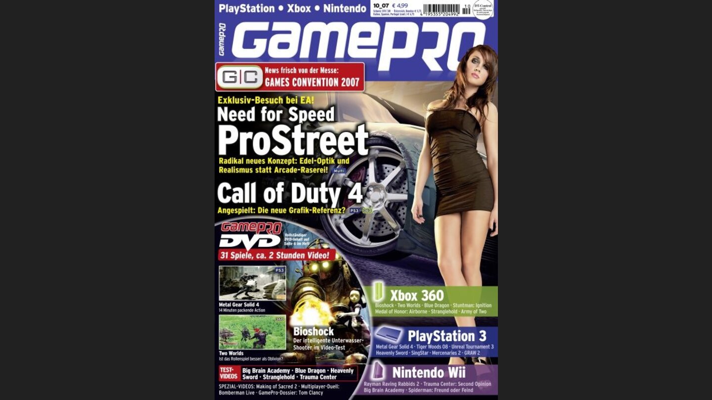 GamePro 102007mit Need for Speed-Titelstory und Tests zu Blue Dragon und Heavenly Sword. Außerdem: Previews zu Call of Duty 4 und Metal Gear Solid 4.