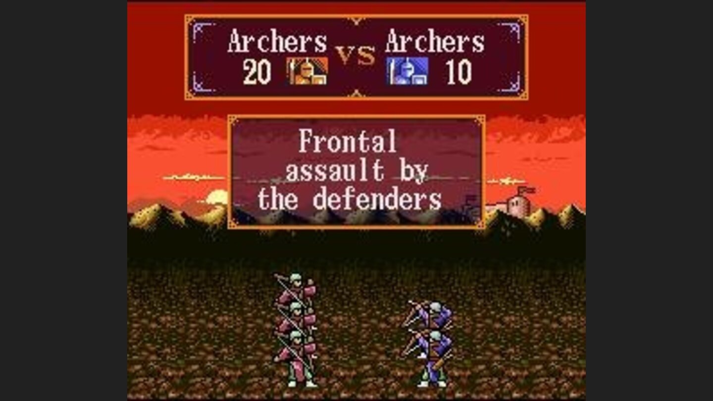Archers attacking head on - you can also attack from the rear or the flanks