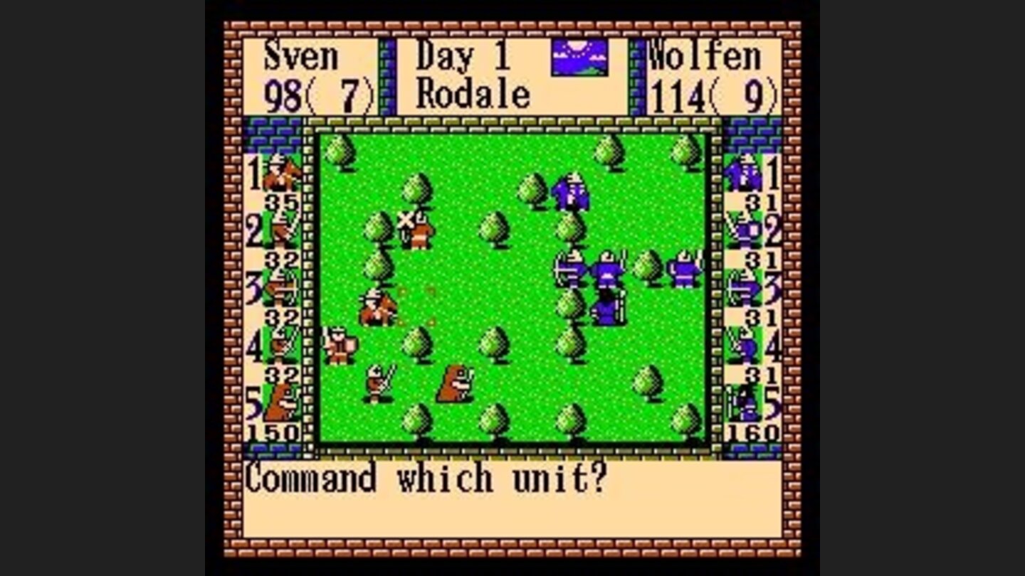 Battles can be won by either defeating all enemies or capturing the enemys flag (in this picture the flags are covered by soldiers)