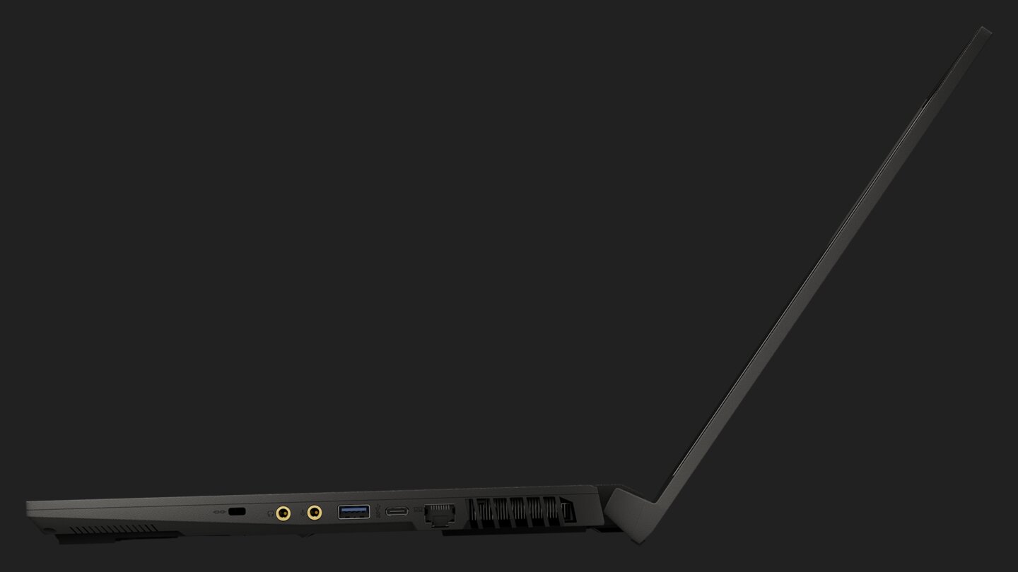 Das extra dünne Format lässt die Augen leuchten: Das GF75 Thin ist trotz großem 17,3“-Bildschirm zugeklappt gerade einmal 23 mm hoch.