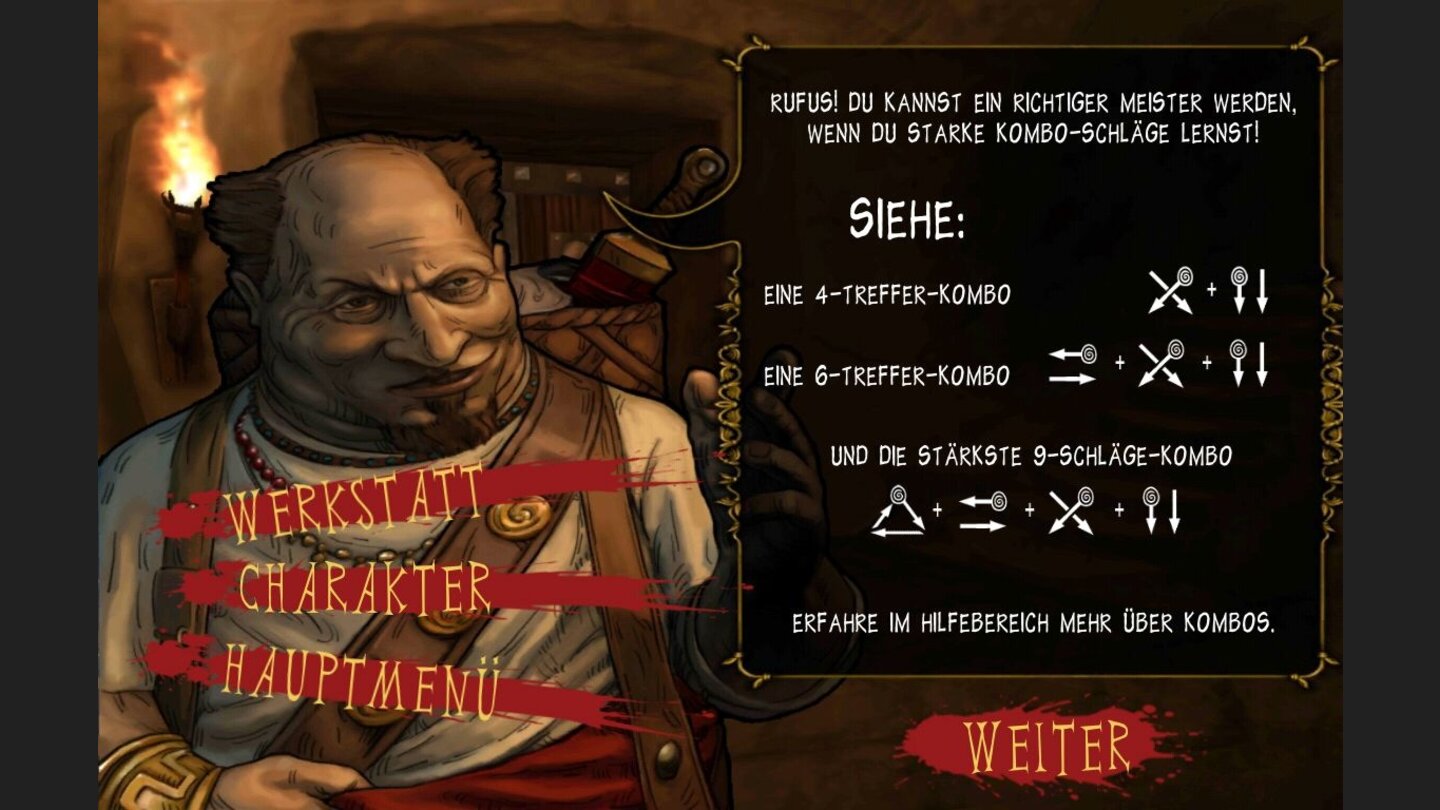 I, GladiatorDie zweite, wichtige Lektion des Pugnators sind die »Meister-Combos«