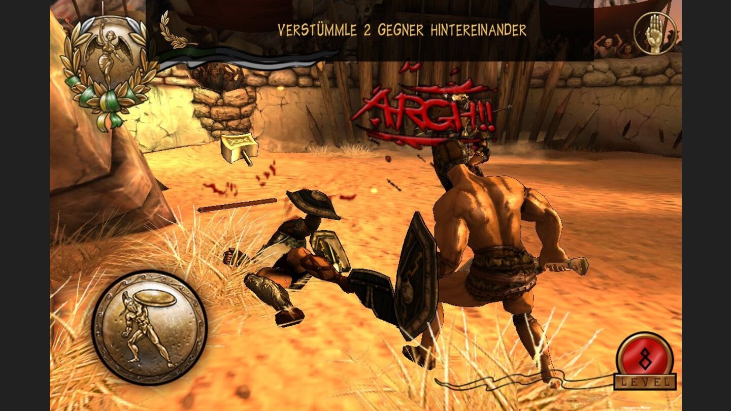 I, GladiatorEinen besonderen Stellenwert im Spiel nimmt die Gewalt ein. Gegner zu töten und zu verstümmeln wird belohnt und gehört sogar zu den Missionszielen.