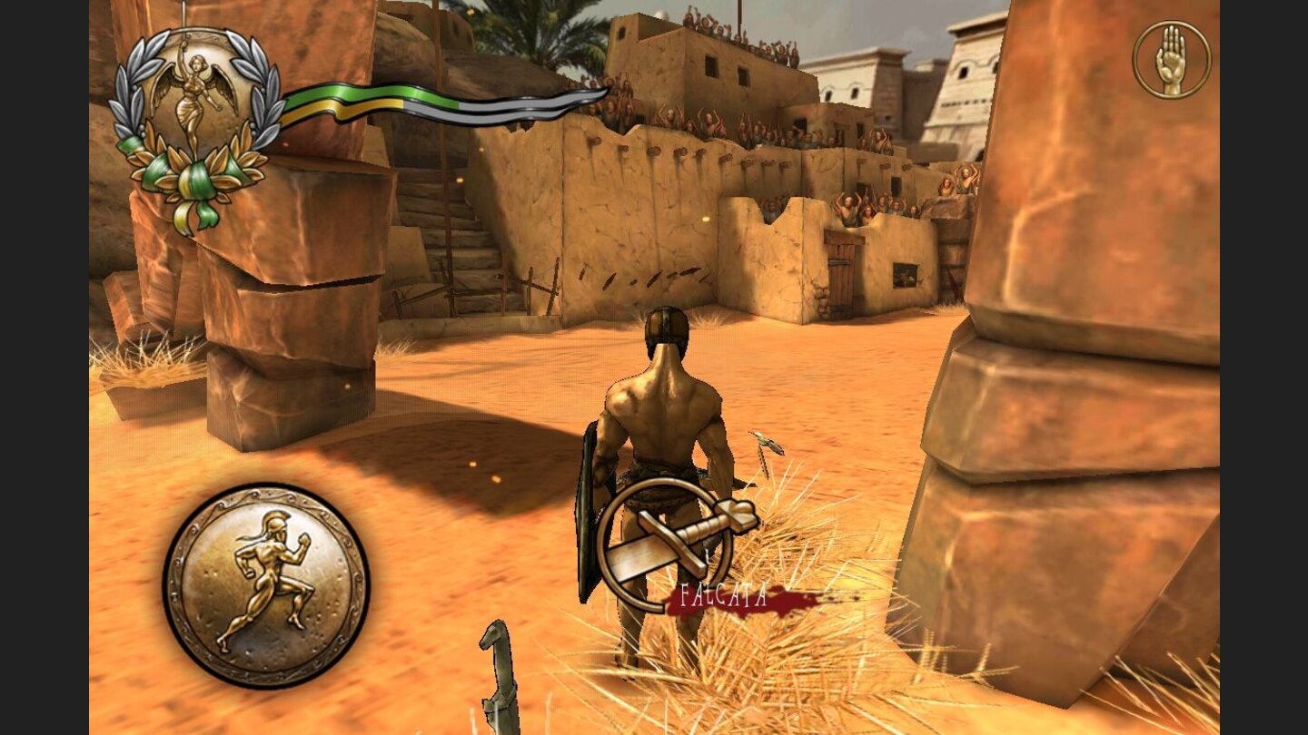 I, GladiatorAllgemein sollte man auch alle anderen Inhalte der Arena zu seinem Vorteil nutzen, hier etwas fallen gelassene Waffen.