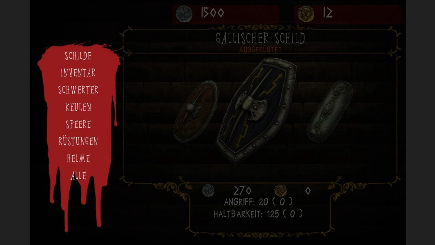 Gerade für das Gold gibt es jede Menge Anlagemöglichkeiten. Die Auswahl an Waffen und Rüstungen in I, Gladiator ist beachtlich.