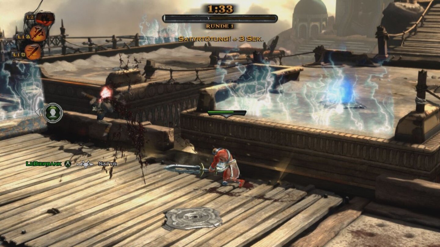 God of War: Ascension (Multiplayer)Um ordentlich Erfahrungspunkte zu grinden, könnt ihr die Prüfungen der Götter alleine bestreiten.